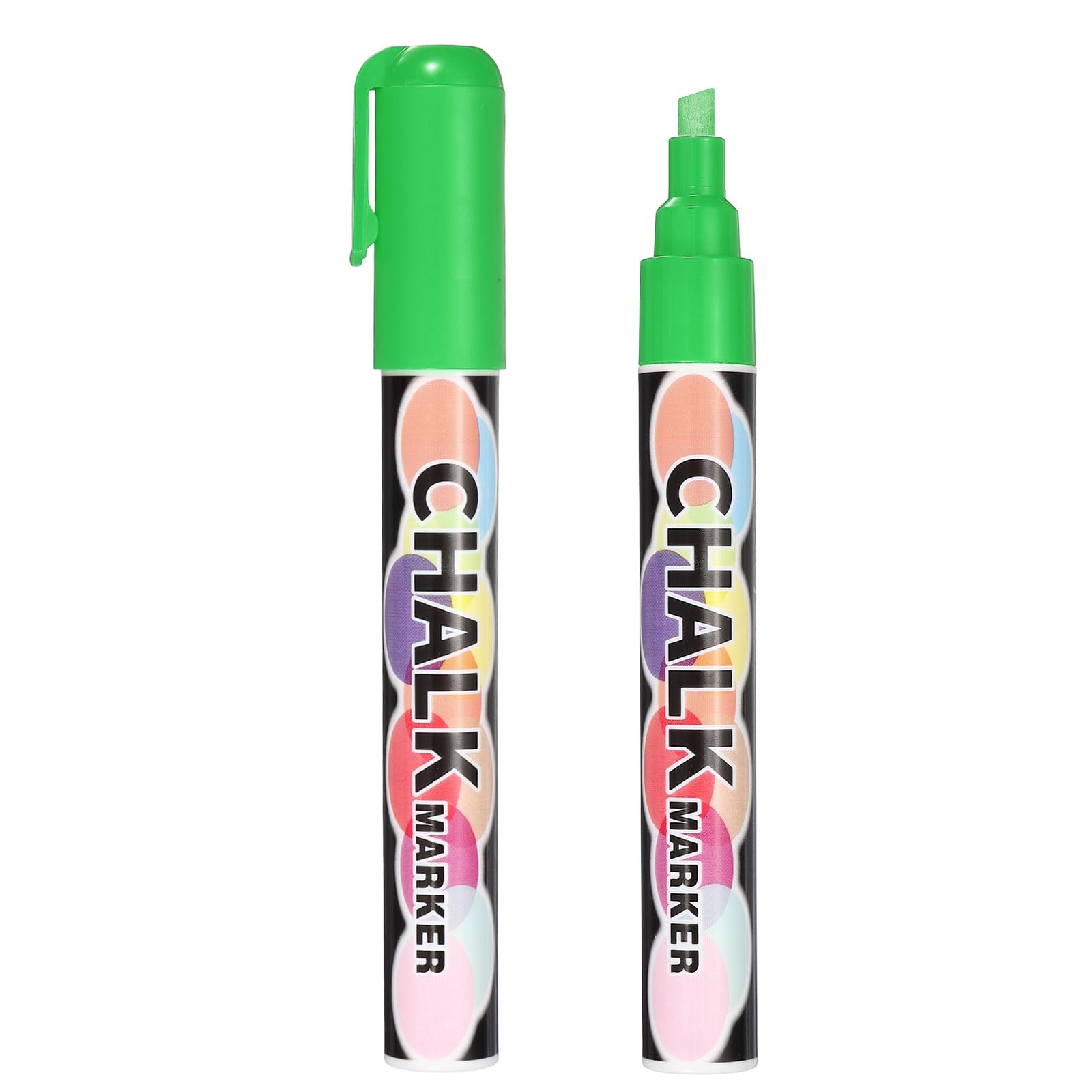 PATIKIL Liquid Chalk Markers 6mm, 2 Pcs Chalkboard Markers, Dry Erase Chalk Pens with Erasable Wide Fine Tip Wet Erase for Chalkboard Windows Blackboard Car Mirror Glass, Green