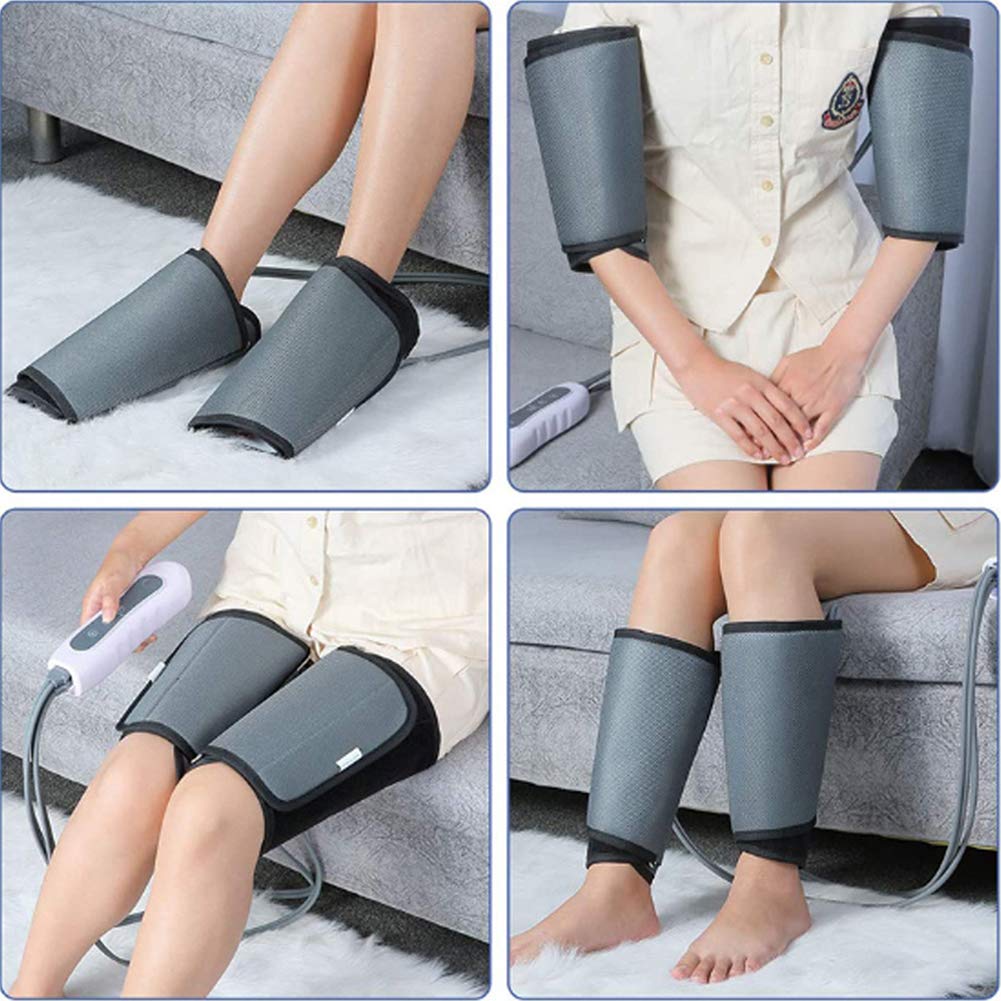 Massaggiatore per Gambe per circolazione Compressione d'Aria Senza Fili per Piedi e Polpacci Elettrico con Controller Portatile 3 Livelli di intensità 2 modalità Cambia a piacimento
