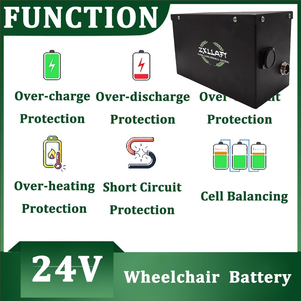 Batería Recargable 24 V 8 Ah 6,6 Ah 16 Ah 24 Ah 30 Ah 40 Ah 50 Ah 60 Ah y 13 Ah Batería de Litio 24 V Baterías para sillas de Ruedas para Motores 100 W a 1500 W con BMS,24v24ah