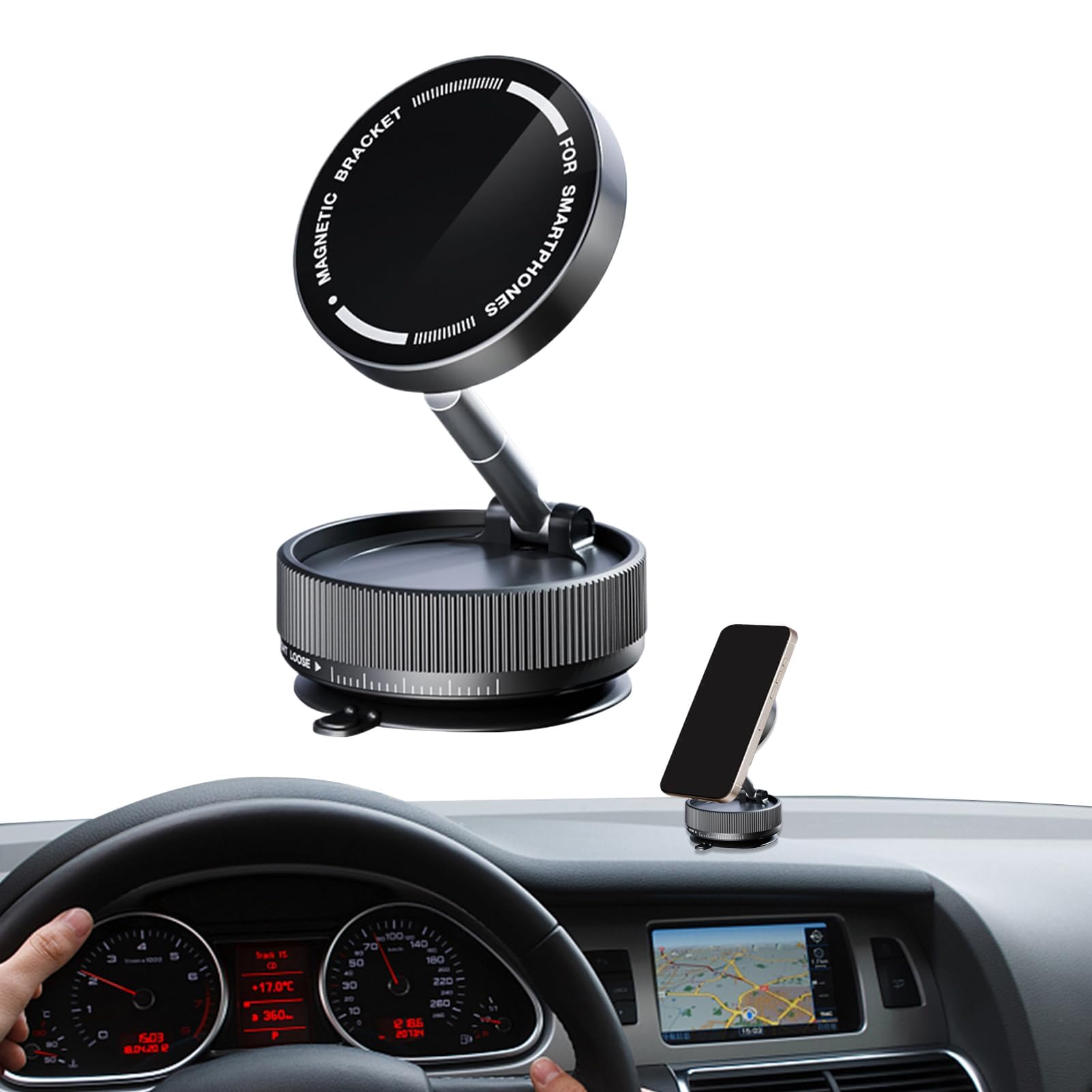 Soporte magnético para teléfono de coche, soporte universal para teléfonos inteligentes, soporte de ventosa fuerte con rotación de 360° para escritorio, gimnasio, cocina, viajes y desplazamientos