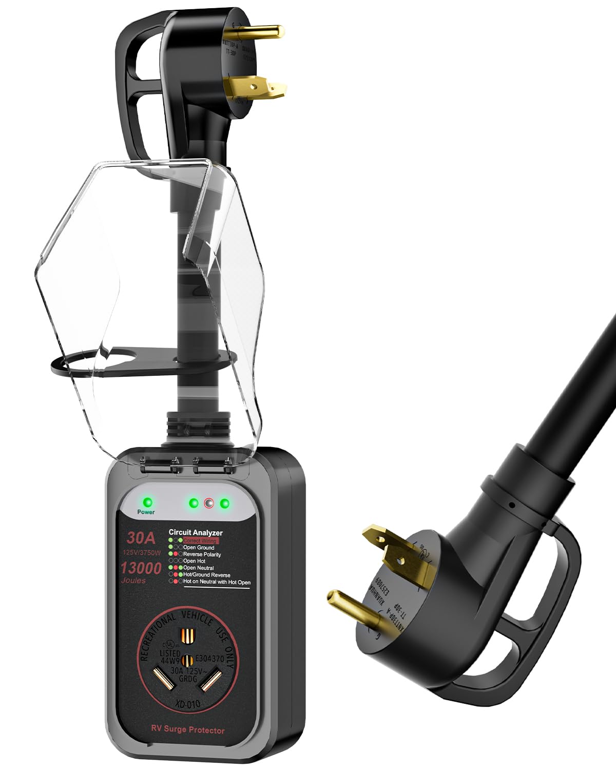 RV Surge Protector 30 Amp, 13000 Joules Circuit Analyzer for Camper