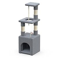 VOUNOT® Tiragraffi per Gatti, Albero Tiragraffi Gatto in Corda Sisal Naturale con Giocattolo Gioco