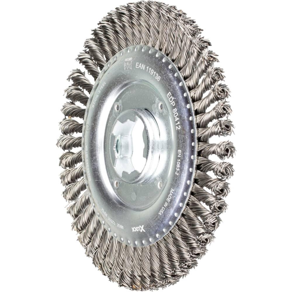 Pferd 43302521 Brosse ronde torsadée 125 x 6 mm, fil d'acier 0,50 mm, X-LOCK (22,23 mm)