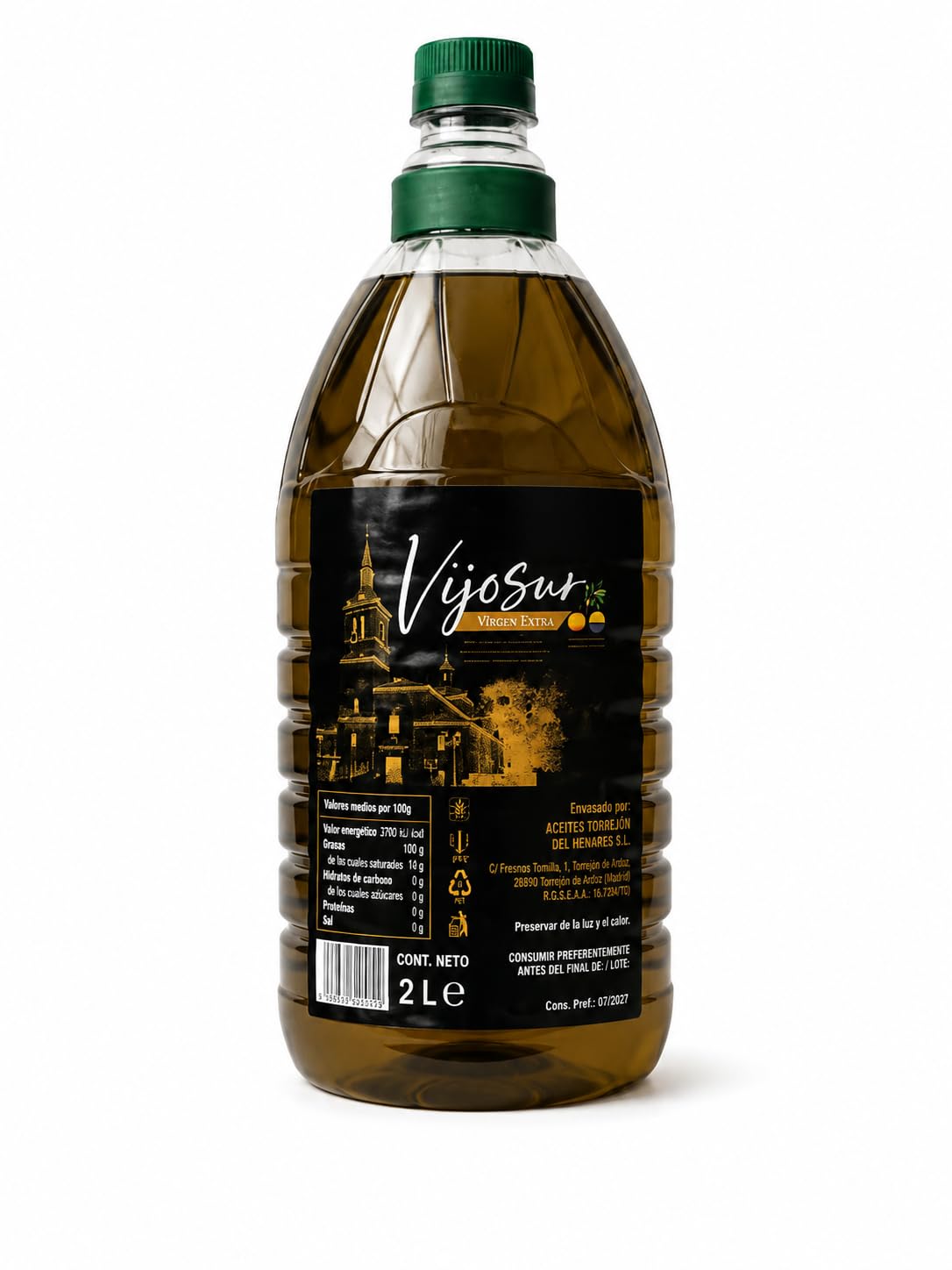 Aceite de Oliva Virgen Extra VIJOSUR – Caja 6 Garrafas 2L (12L) – AOVE Picual Sin Filtrar – Origen Granada, España – Premium