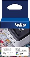Vista 2 de Brother Genuine CZ-1001 3/8” (0.37”) 9mm Wide x 16.4 ft. (5 m) Long Label roll Featuring Zink Zero Ink Technology