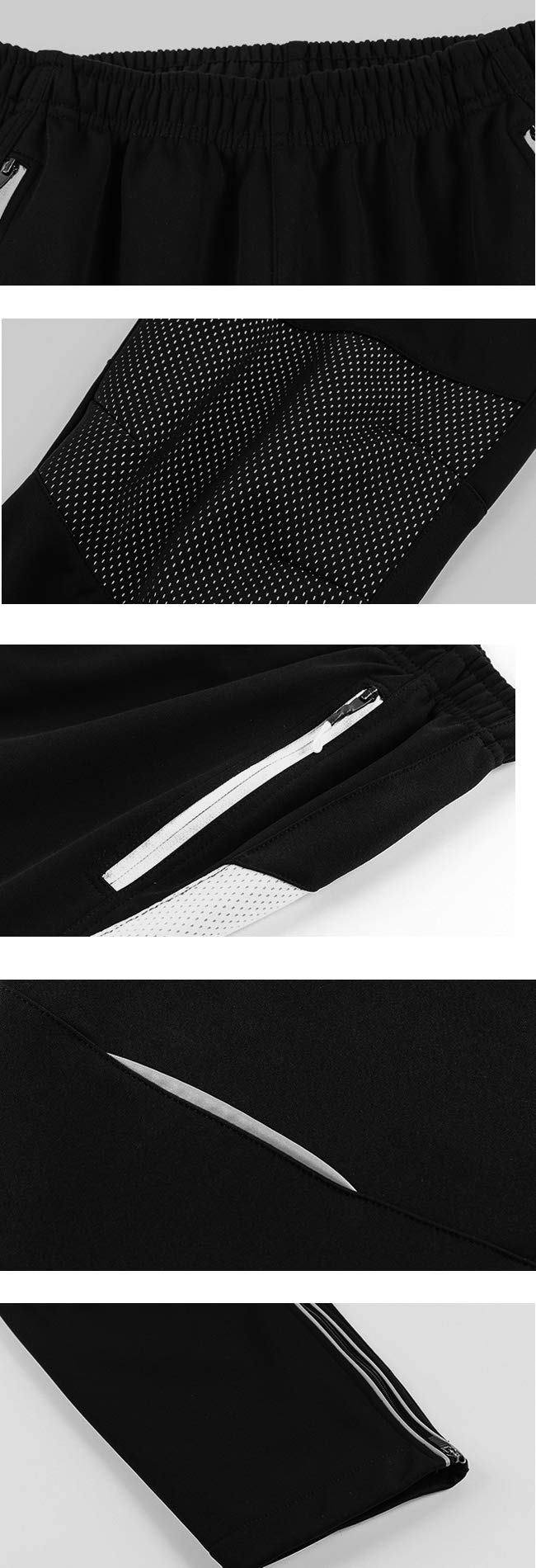 Herren Fahrradhose Lang Winddicht, MTB Radhose Laufhose für männer, Fleece Thermo Radlerhose schwarz