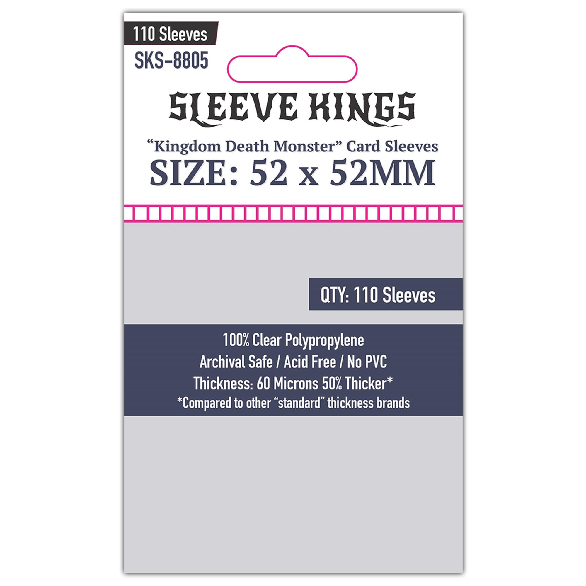 Sleeve Kings Kingdom Death Monster Card Sleves (52 X 52mm) -110 Pack, 60 Microns