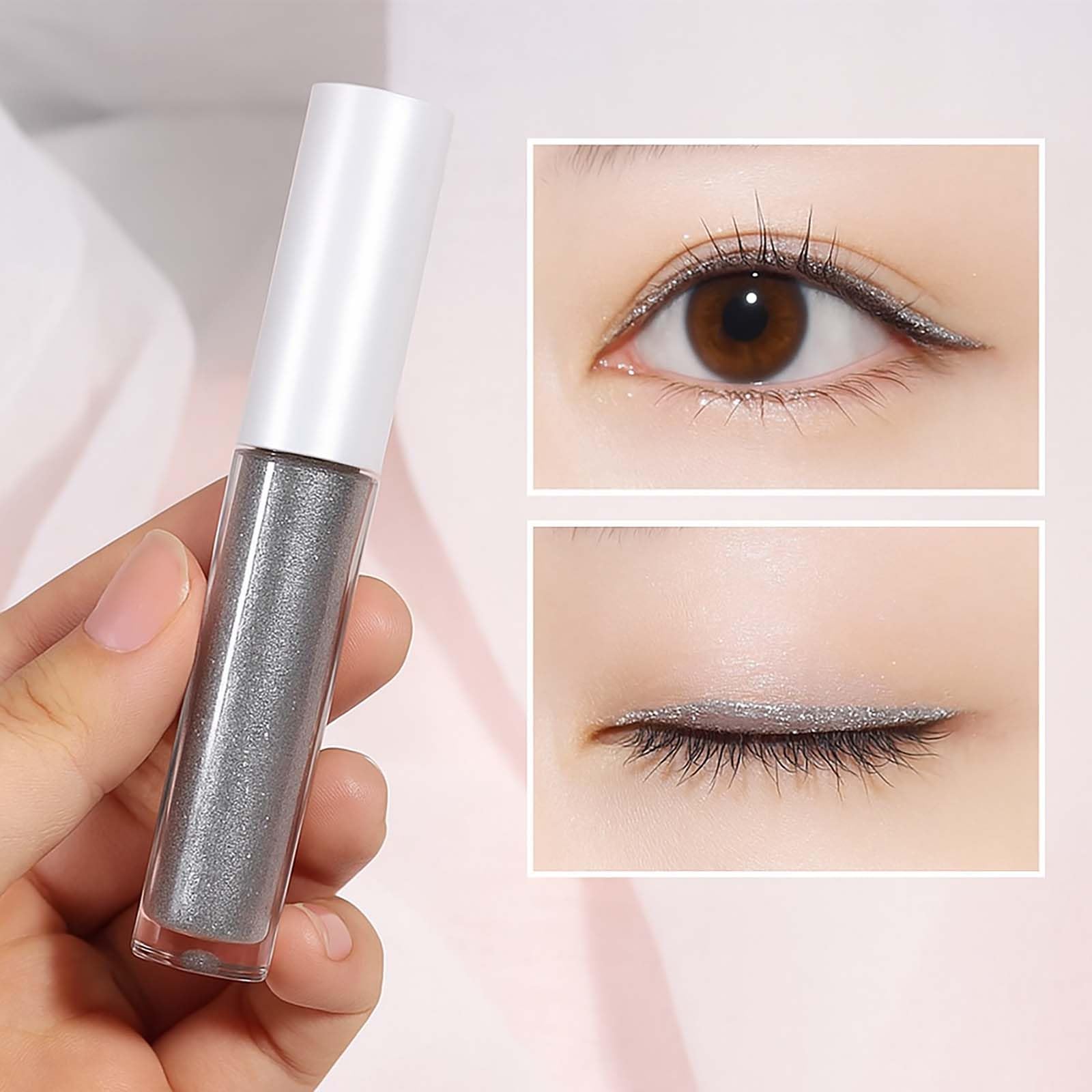 Star Silver Glitter Eyeliner Liquid with Metallic Shimmer, Highly Pigmented, Waterproof - Image 2