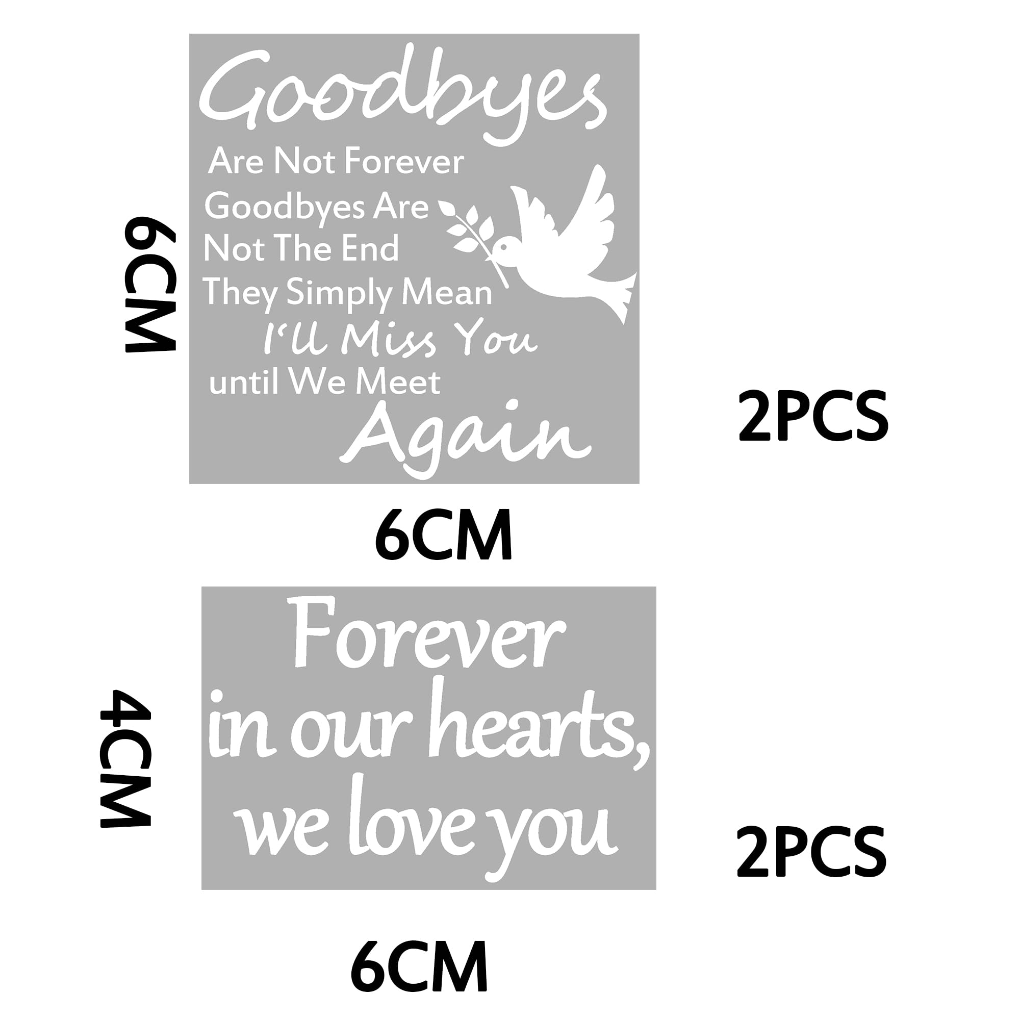 4 Pieces Memorial Cemetery Vase Stickers, Remembrance Quotes for Gravestone Decoration for Loss of Loved One Gravesite Gravestone Memorial Grave Markers Cemetery Decorations