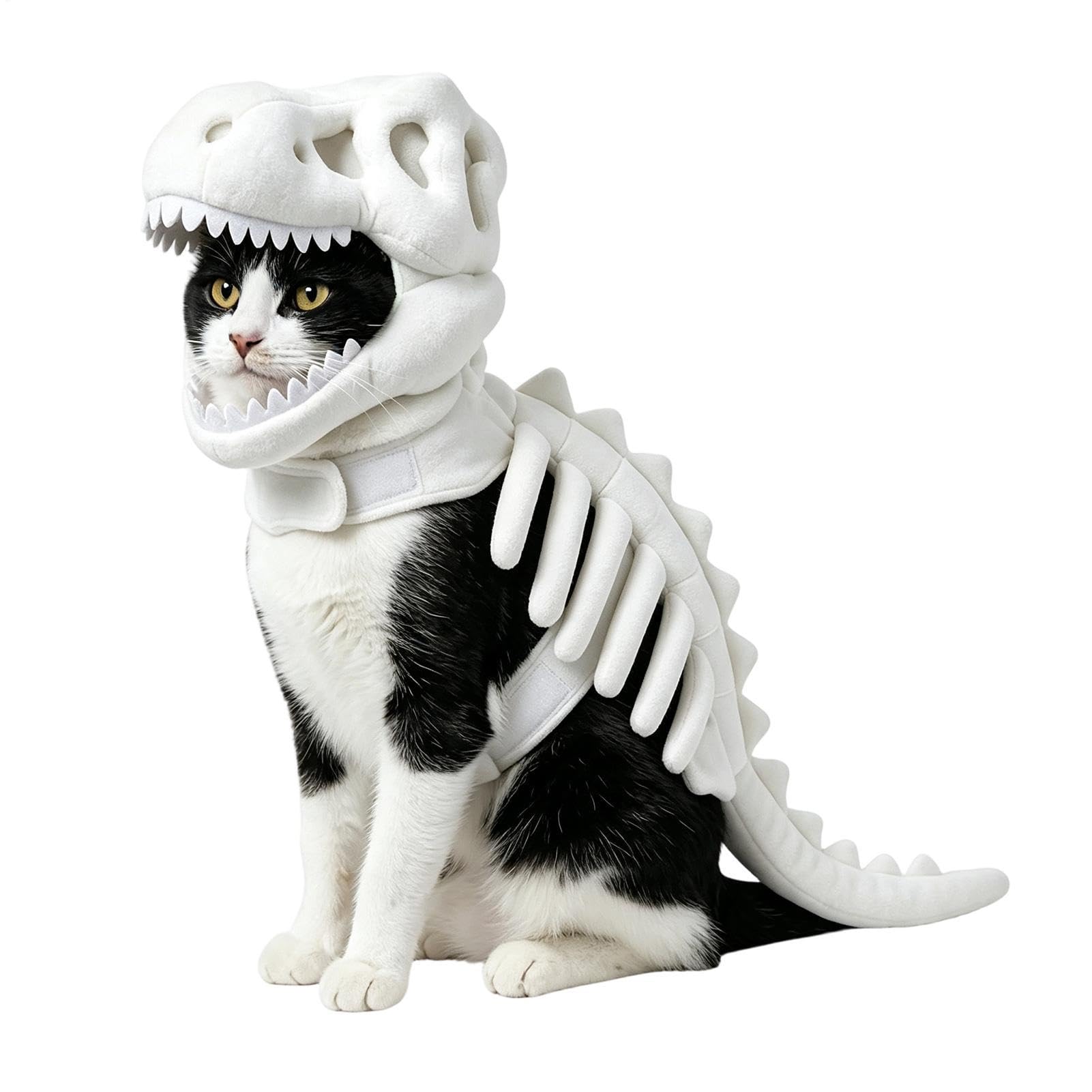 Cat Dinosaur Costume, Plush 3D Skeleton Dog Halloween Costumes