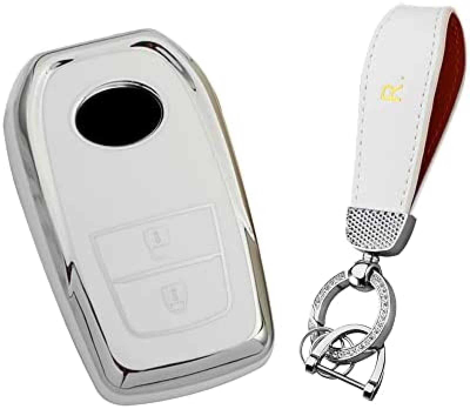 SAIQIANCar Key Case Fit For To-yota Y-aris Cross H-arrier Hi-lux La-nd Cr-uiser 200 Series M-irai Ma-rk X 250G TPU Key Fob Key Cover Black