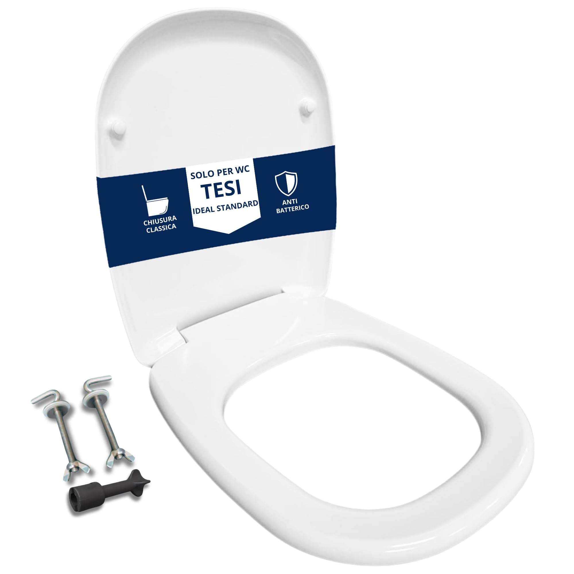 Ideal Standard Teza Jako Oryginalny , Termoutwardzalny Plastikowy Tablet Wc Z Stałymi Zawiasami Ze Stałymi Nierdzewną, Oś Wc Kolor Biały MADE we Włoszech