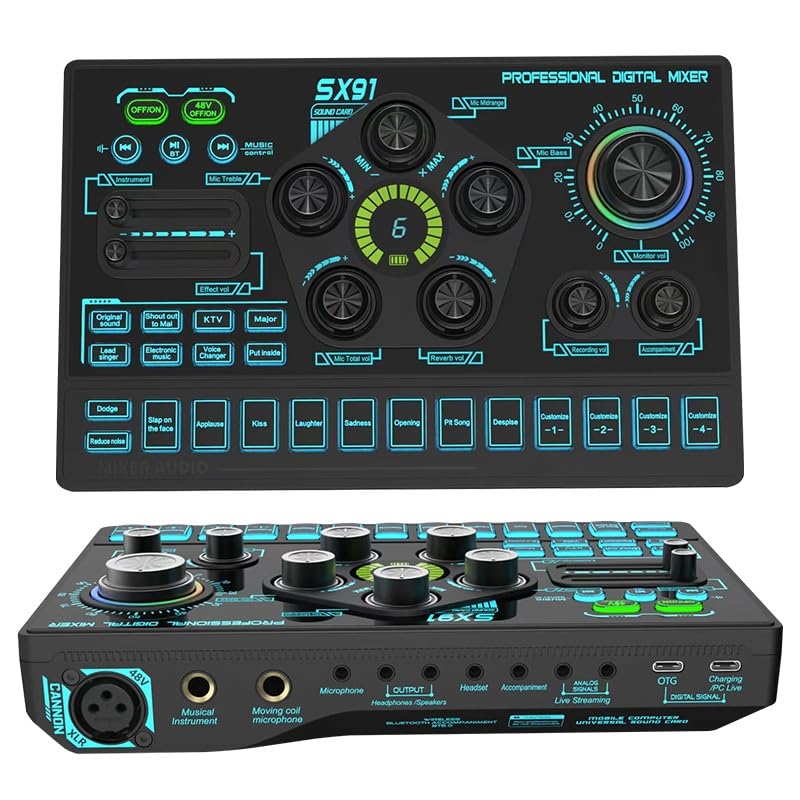 DJ-Controller, SX91 Professionelle Live-XLR-Soundkartenschnittstelle mit mehreren Effekten