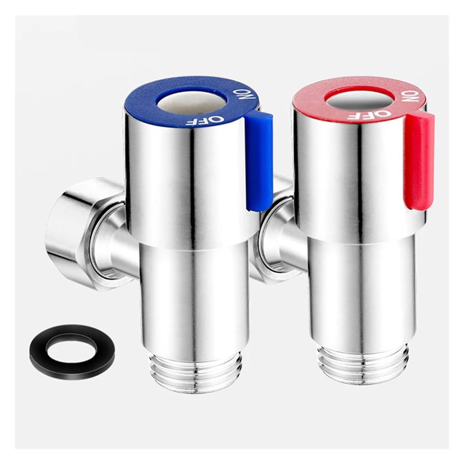 Válvulas, Grifo de lavabo inodoro con válvula angular 3 vías, latón(Blu)