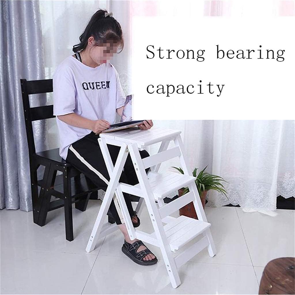 Kitchen Step Stools Display Rack | Folding Step Stool Ladder | Household Stair Chair Wood | Stepladders for Kids & Adults | Lightweight Home Garden Tool (3 Tier)