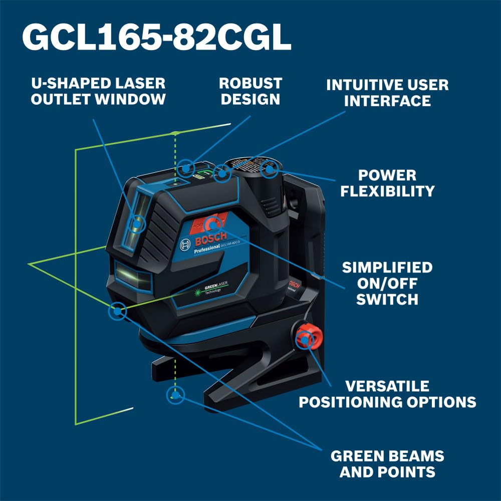 Bosch GCL165 Laser Level - Green Beam, Connected -2