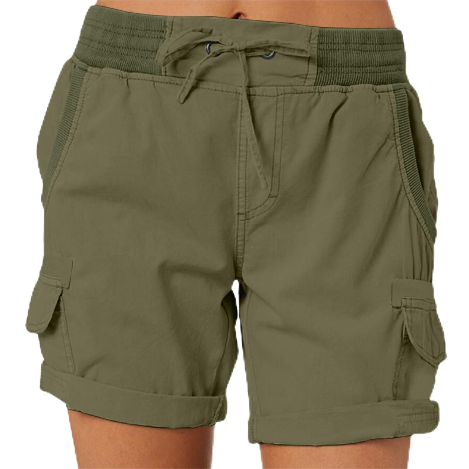 Short Cargo Femme Été - Taille Élastique Cordon, Poches, Léger Et Séchage Rapide