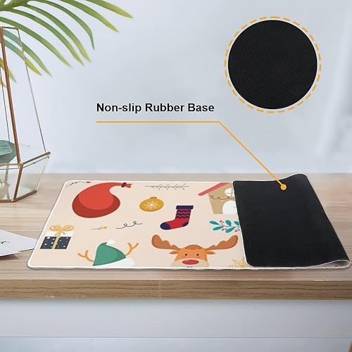 Miniatura 3 de Vintage Reindeer Tree Mouse Pad Large Gaming Desk Pad with Non- Slip Rubber Base Smooth Face Computer Desk Gaming Items for School Home Office Gamer