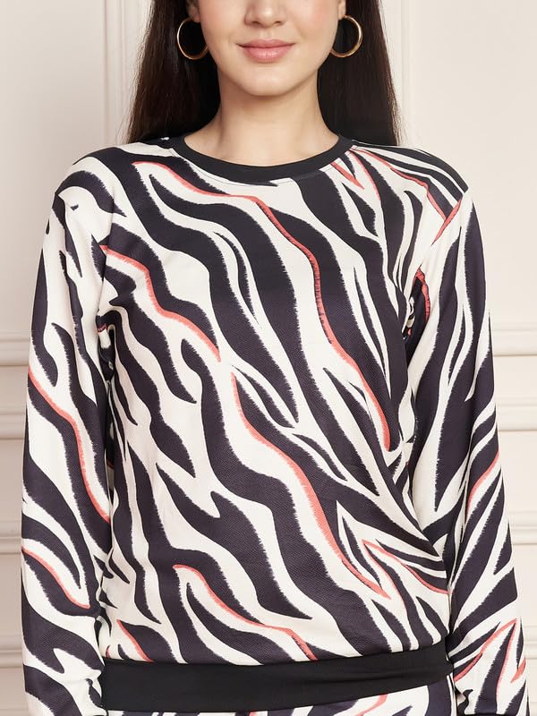 Image of DTR FASHION Polyester Blend Abstract Print Tracksuit | Night Wear Suit For Women