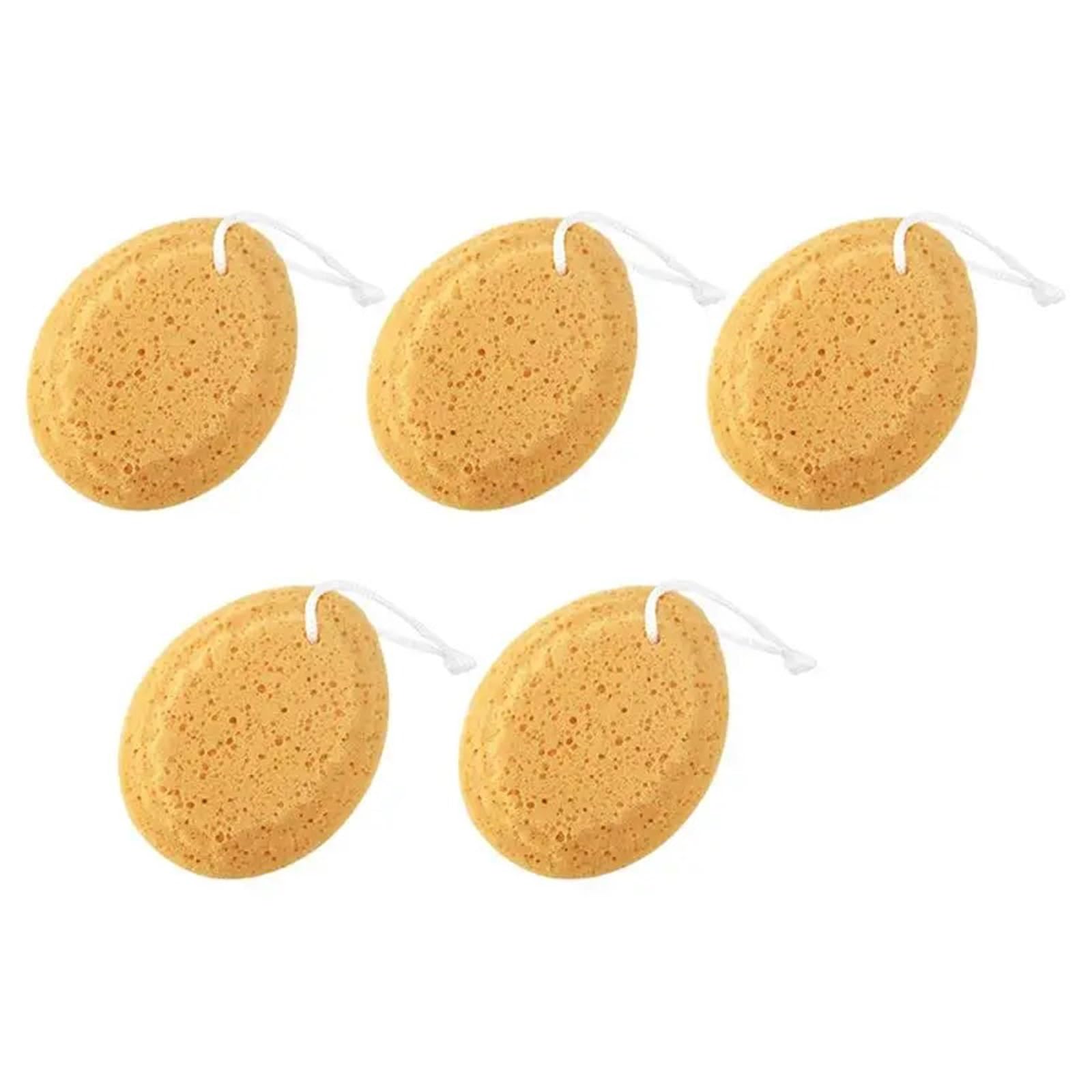 Set di 5 spugne morbide per la Doccia, in Cotone con Struttura a Nido d'Ape e alghe Marine, Ideali per esfoliare Il Corpo Durante Il Bagno.