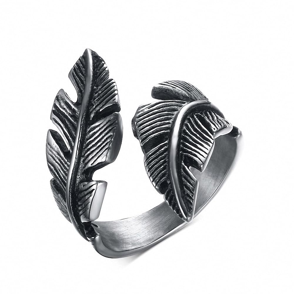 Asma Jewel House Antique Vintage Feather Stainless Steel Ring for Men and Boys, US Size 9, Durable, Hypoallergenic, Smooth Comfort Fit, Lightweight, Gift for Special Occasions (B071G13ZMB) Amazon Price History, Amazon Price Tracker