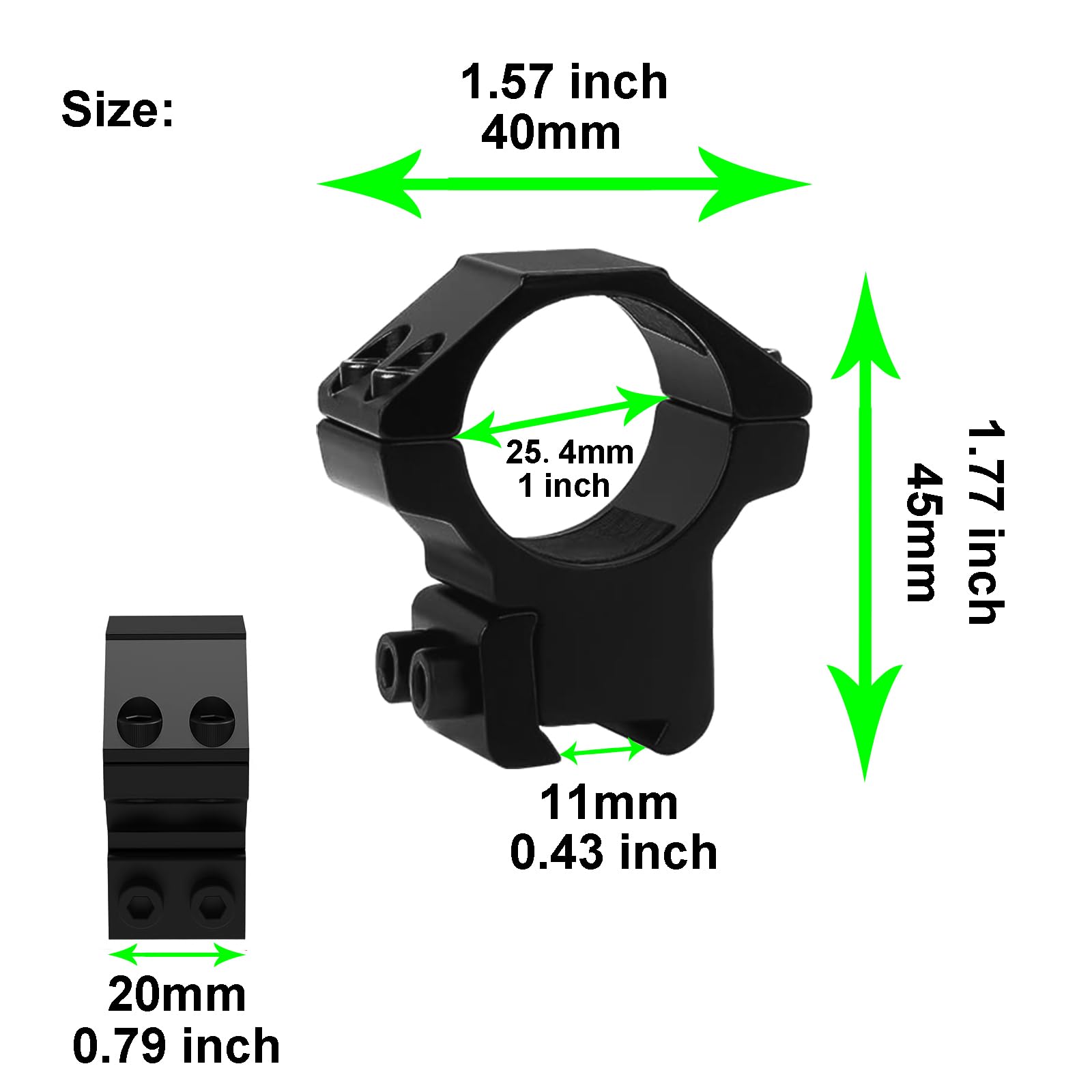 Talley Quick Detachable Ring with Lever, Black , 30mm/Low