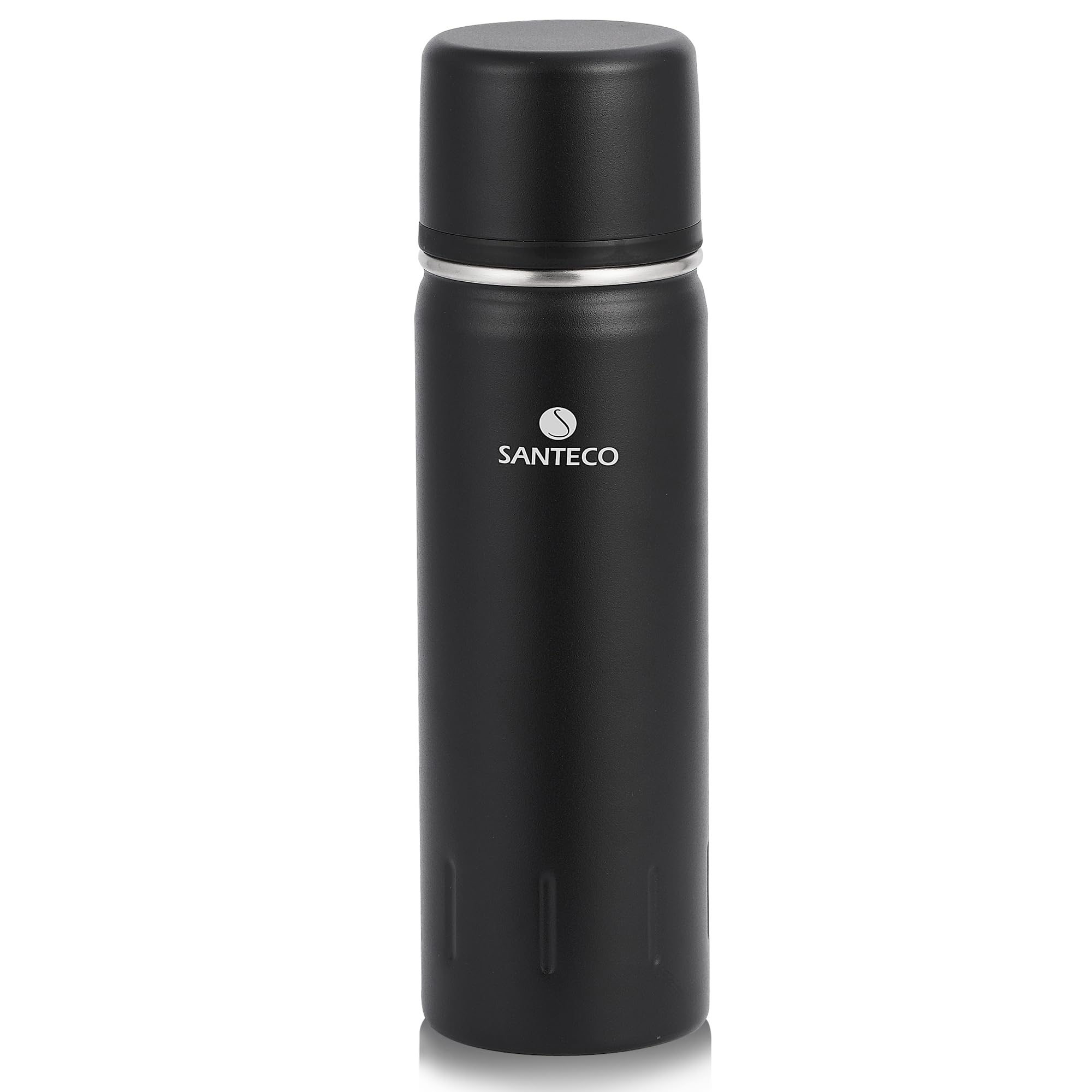 SANTECO Thermoskanne Thermosflasche Edelstahl 1l, 500ml, Auslaufsicher Isolierflasche mit Trinkbecher für unterwegs, Kaffee & Tee für Kinder, Sport, BPA-Frei, 24H Kalt & 12H Heiß