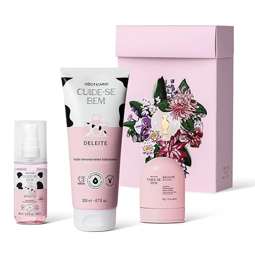 Kit Deleite: Body Splash 60ml + Loção Hidratante 200ml + Creme de Mãos 45g