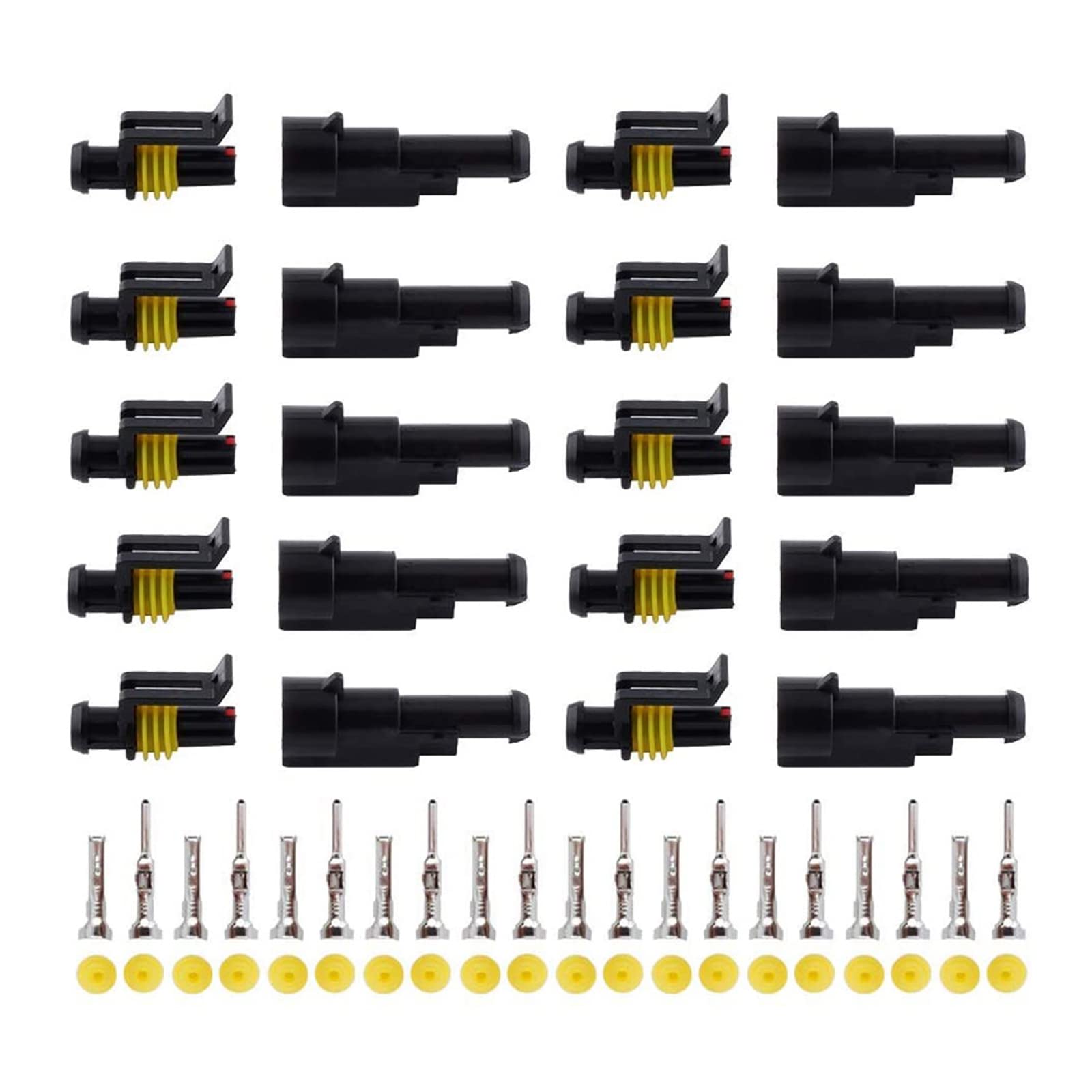 10 Set Car Electrical Connectors Waterproof Electrical Connector 1 Pin Way Auto Electrical Connectors Wire Sealey Tools Terminals for Motorcycles Scooters Cars Trucks
