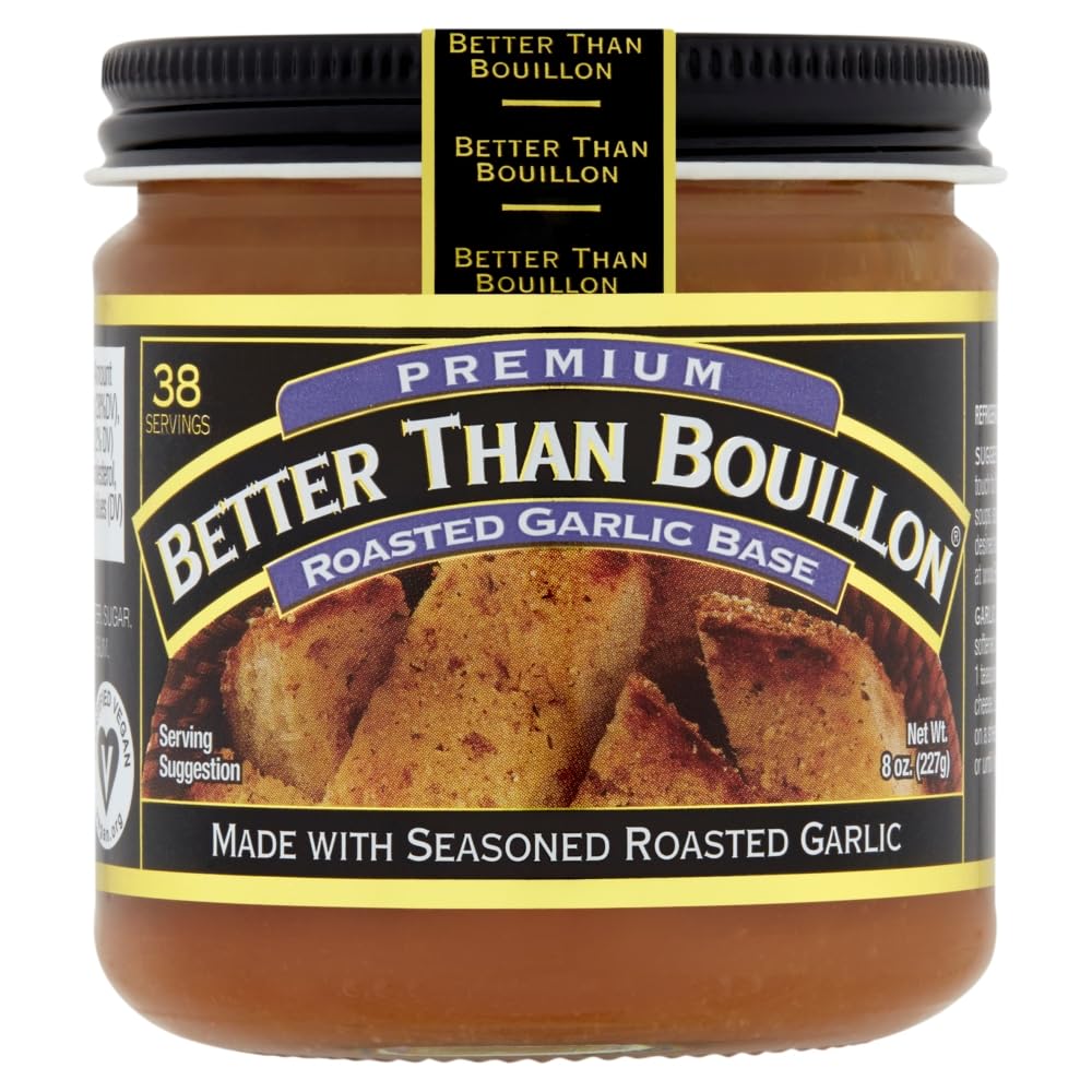 Better Than Bouillon Premium Base Paquete variado, 1 base de pollo asado, 1 base de carne asada, 1 base de ajo asado, 1 base de cebolla salteada, tarros de 8 onzas (paquete de 4)