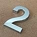 1.4 Inch Mailbox Numbers House Numbers 0-9 3D Self Adhesive Street Door Home Address Numbers Apartments Office Hotel Room Mailbox Signs Easy Install without Tools (Silver-2)