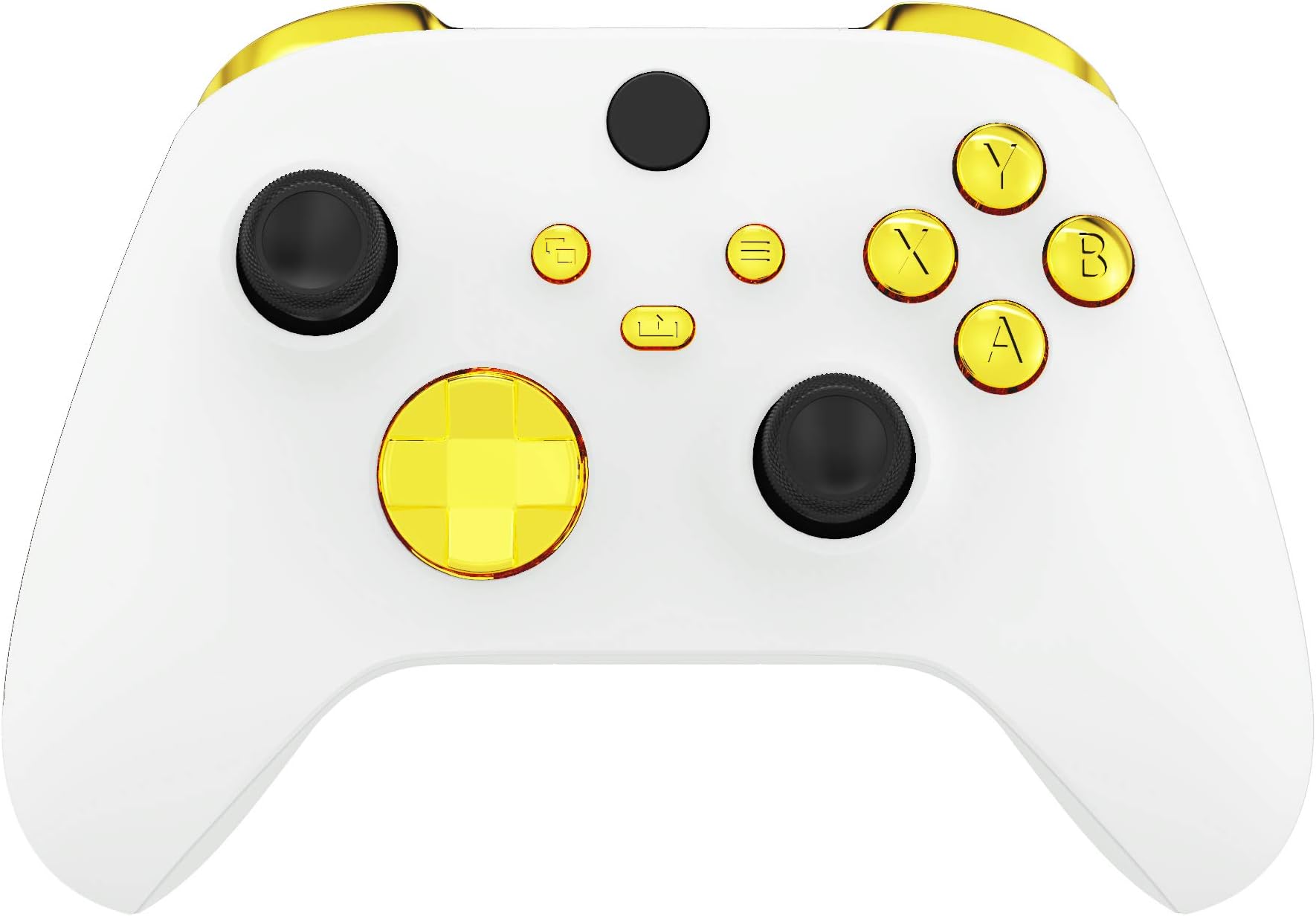 Replacement Buttons for Xbox Core Wireless Controller, Chrome Gold Glossy Custom LB RB LT RT Bumpers Trigers Dpad ABXY Start Back Sync Share Keys Parts for Xbox Series X & S Controller