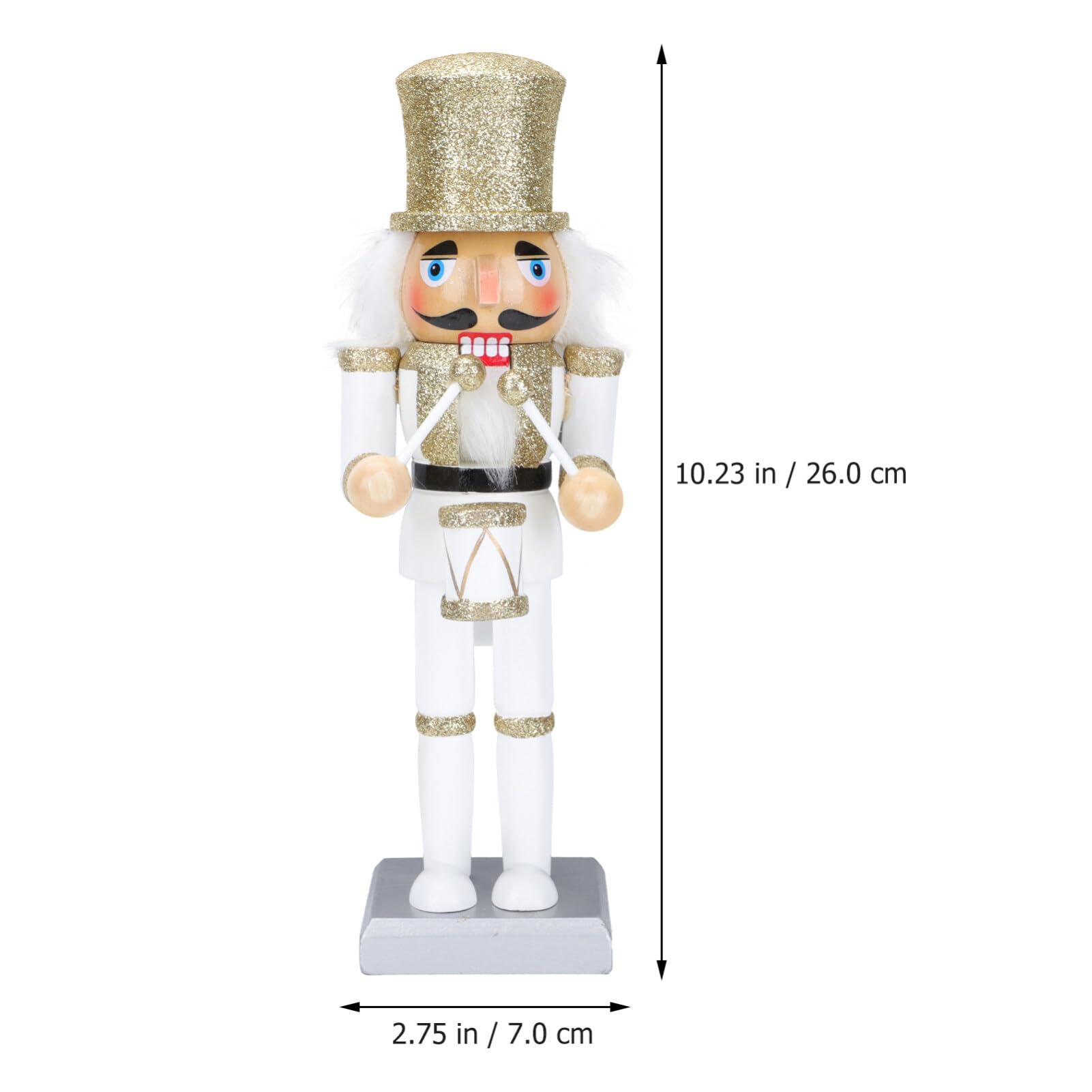 VOSAREA Christmas Nutcracker Figure Wooden Nutcracker King Wooden Nutcracker Ornament for Christmas Desktop Home Decor (26CM, Drum)