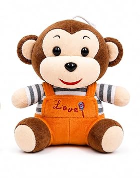 Cute Monkey Soft Toy for Kids 20CM | Ultra Soft Plush Stuffed Monkey Teddy Bear | Huggable Cartoon Animal Plush Toy for Boys & Girls | Washable Gift Toy