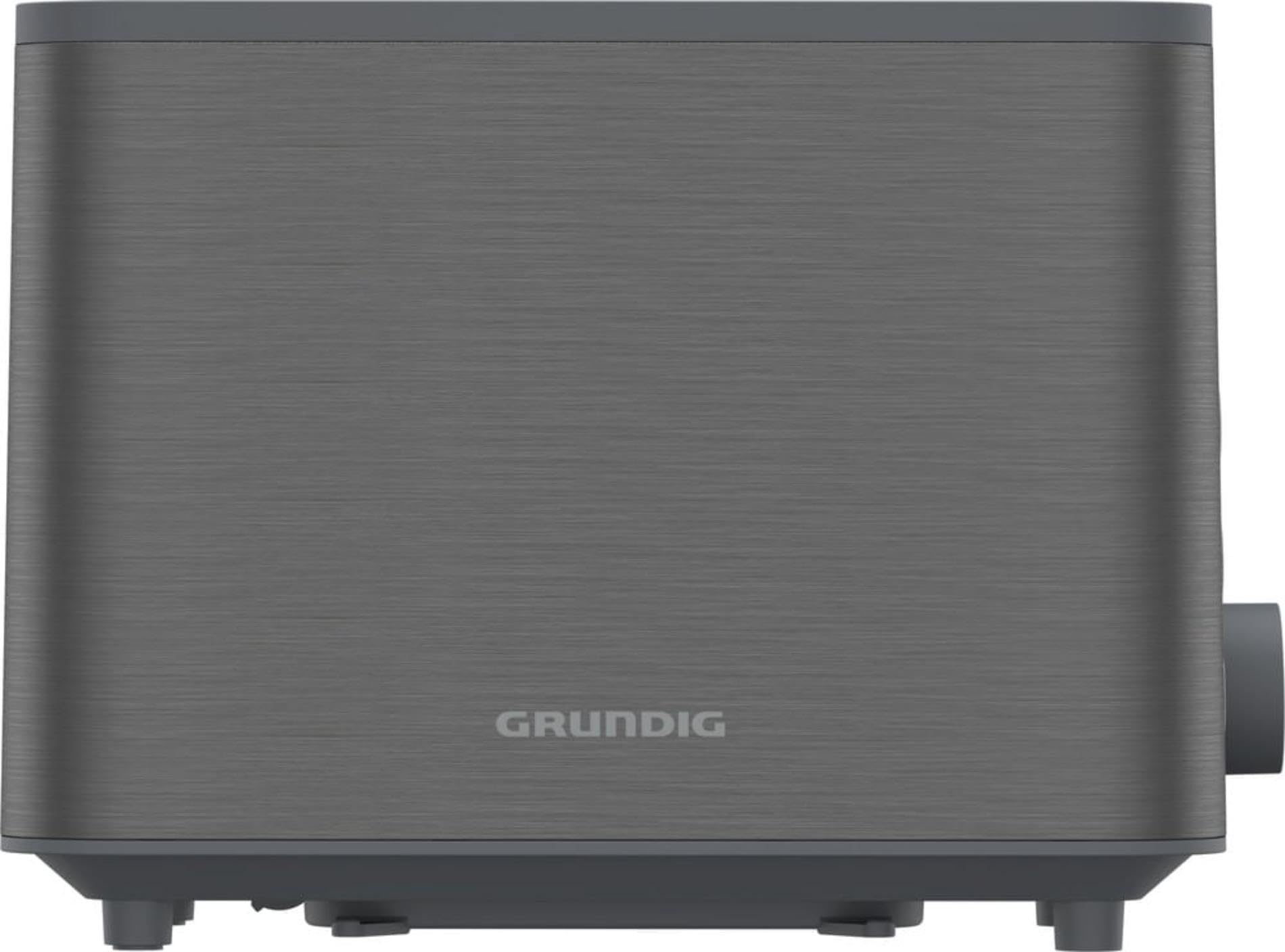 Grundig - TA 7340 Toaster mit 2 Röstschlitzen - 950 Watt Leistung - Variable Bräunungskontrolle - Integrierter Brötchenaufsatz - Herausnehmbare Krümelschublade - Edelstahl-Gehäuse - Silber