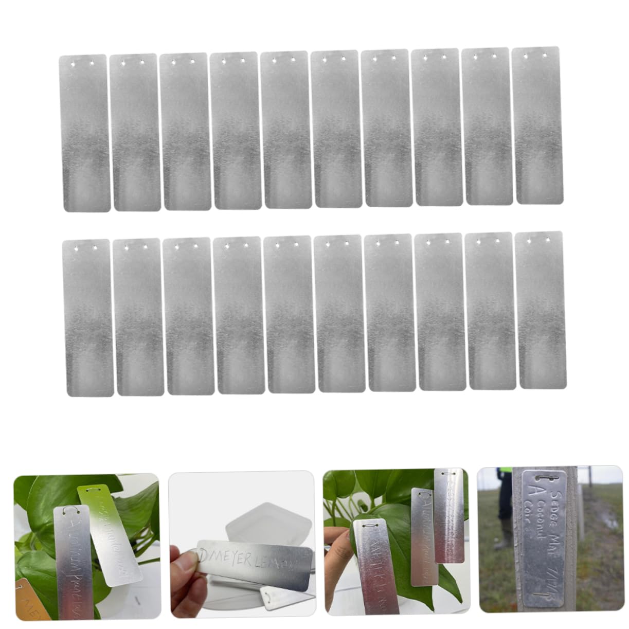 INOOMP 5 Sets Metall-pflanzenetiketten Aluminium-pflanzenetiketten Wiederverwendbare Pflanzenmarkierungen Für Blumenbeete Töpfe Gartenmarkierungen 20 Stück * 5