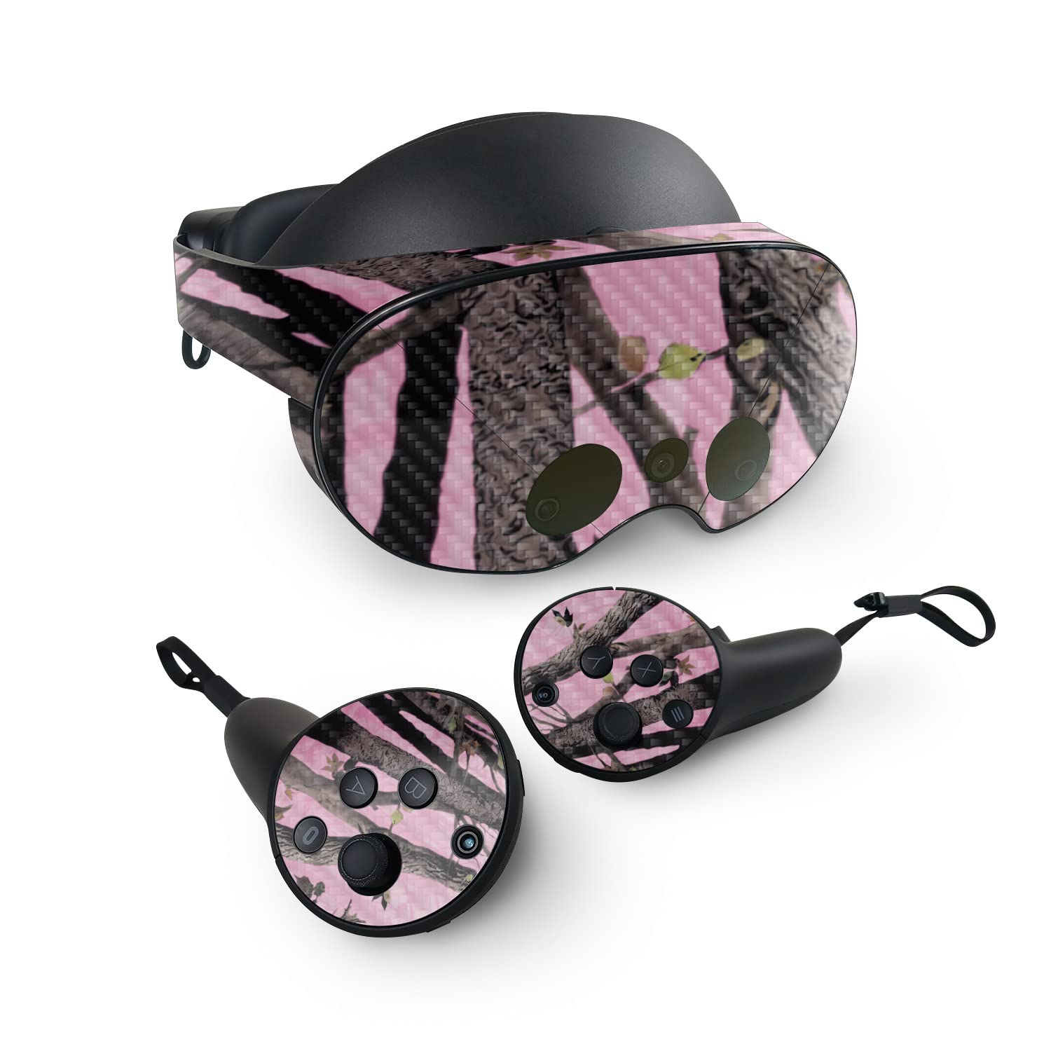 MightySkins Carbon Fiber Skin Compatible with Meta Quest Pro - Pink Tree Camo | Protective, Durable Textured Carbon Fiber Finish | Easy to Apply, Remove, and Change Styles | Made in The USA