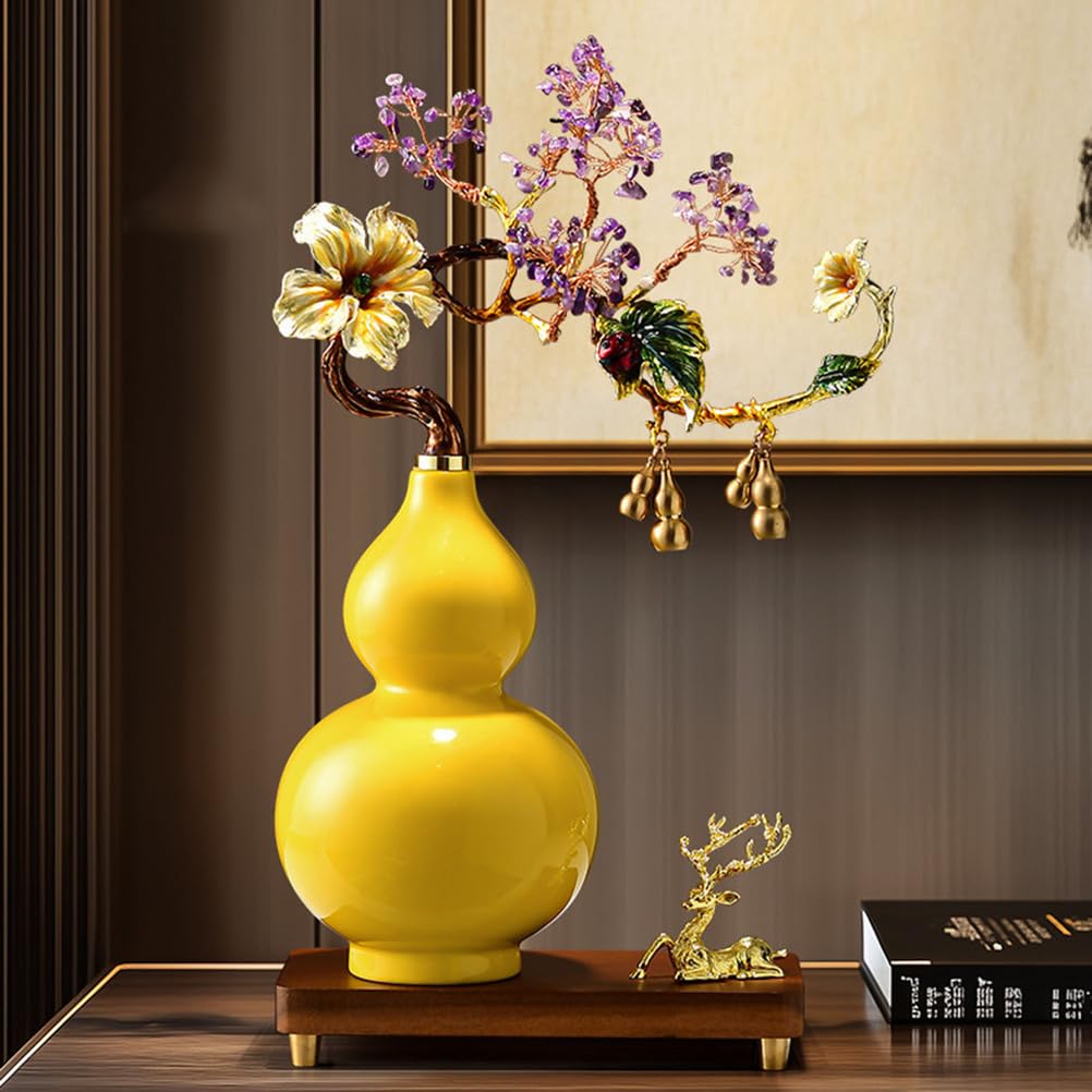Feng Shui Tykwa, Ceramiczne Hu Lu Chińskie Powodzenia Dyniowata Mała Tykwa Ozdoby Posąg Skarbów Kolekcjonerskie Bezpieczeństwo Zdrowie Bogactwo Sukces Tykwa,White