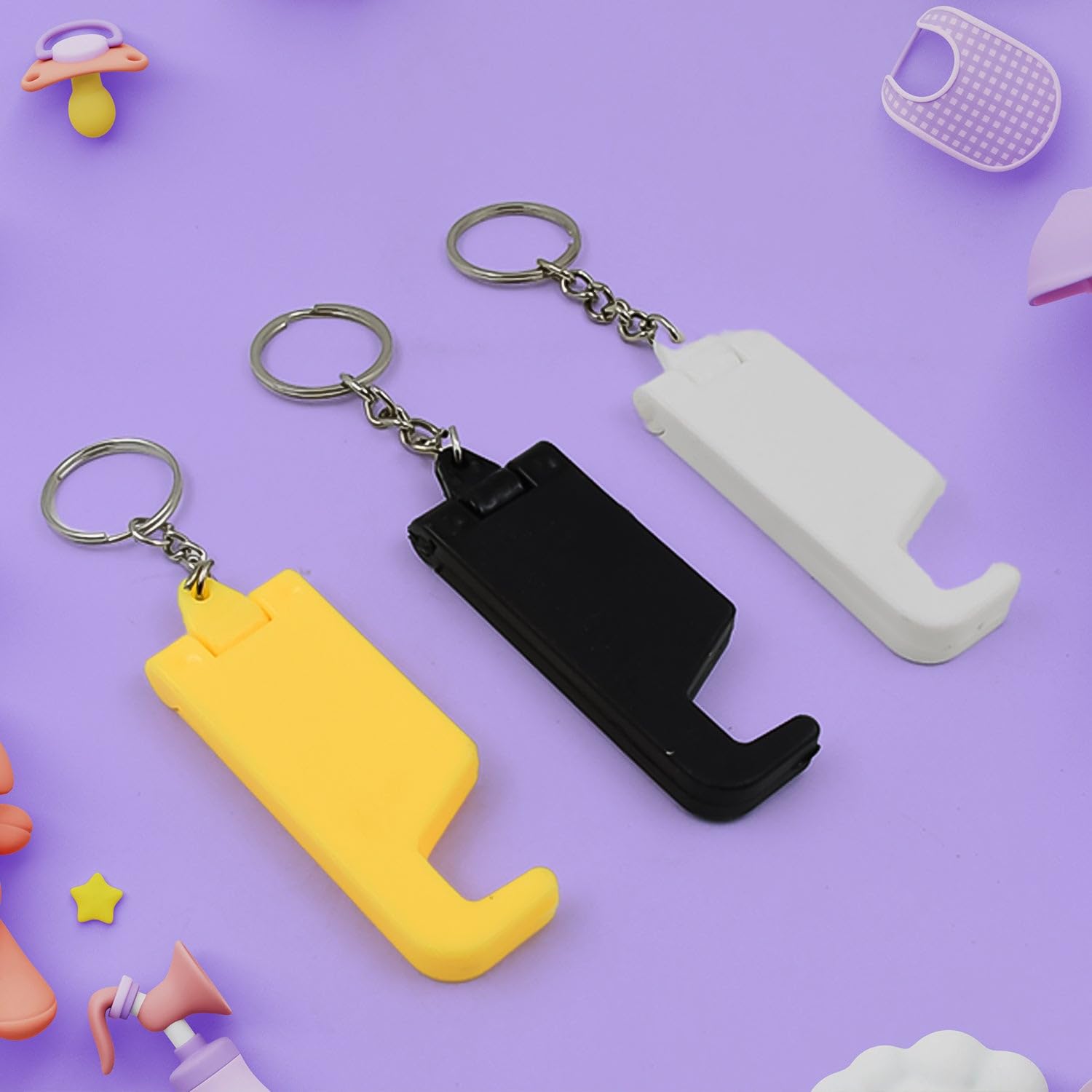 Oblivion 2 in 1 Plastic Keychain with Mobile Stand/Phone Holder (1 Pc/Multicolor)-image-10