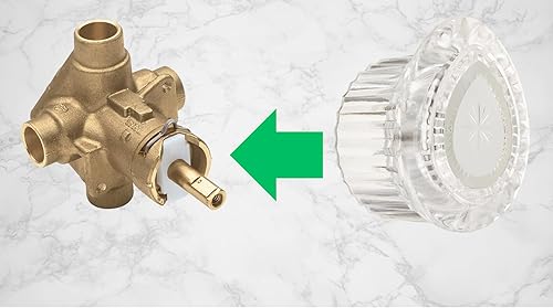 Miniatura 4 de T & T Hardware Manija de grifo de repuesto compatible con bañera y ducha de una sola manija Moen Positemp, transparente, acrílico