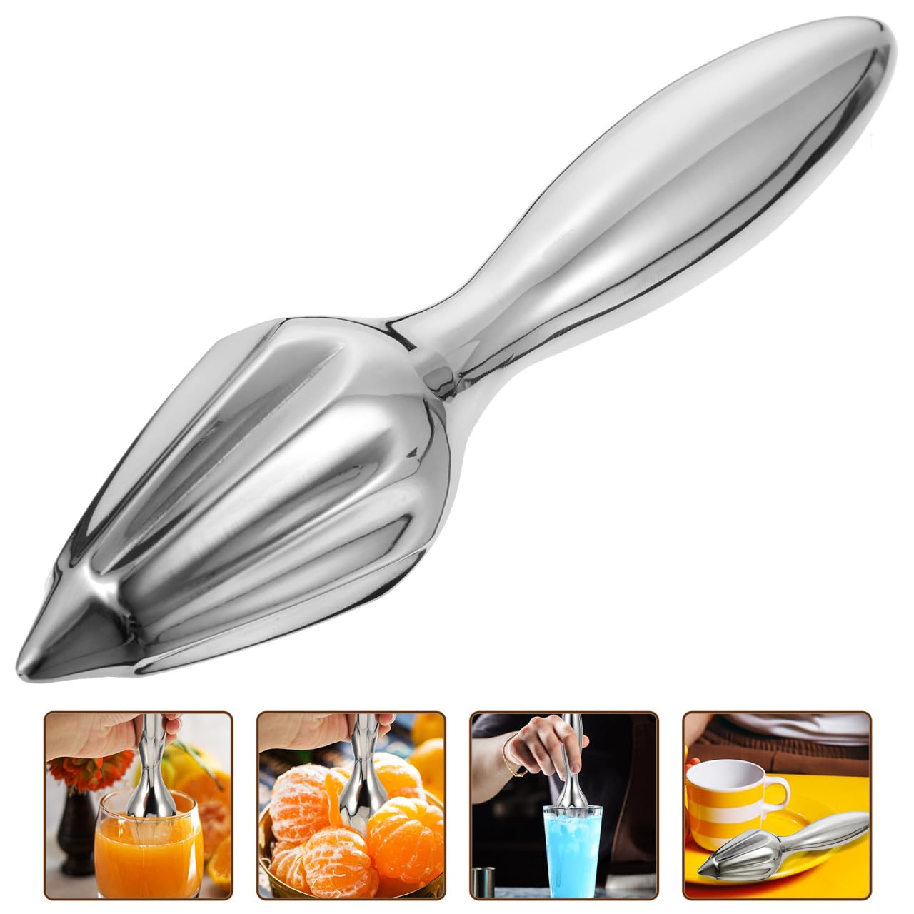 IMIKEYA Stainless Steel Citrus Reamer Lemon Hand Juicer Beech Wood Handheld Citrus Juicer Manual Lemon Juicer Easy to Hold Kitchen Juicing Tool Juice Reamer for Daily Home Bar Cafe Restaurant - Image 7
