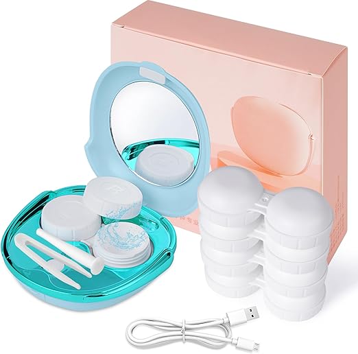 MV5 Ultrasonic Contact Lens Cleaner, Portable with USB Charger, Fit Disposable Soft, Colored & RGP OK Lenses (Blue)