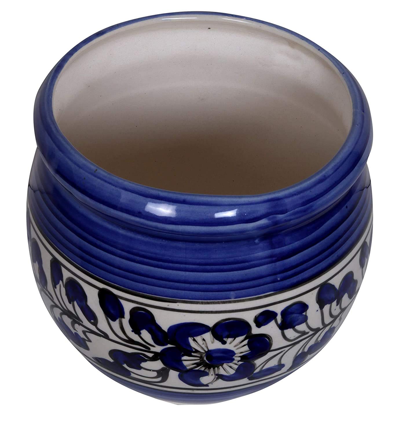 Handmade Latest Designer Ceramic Multipurpose Pot Blue & White Elegant Decorative Mughal Art Gamla Long Flower Vases for Home Office Decor-image-20