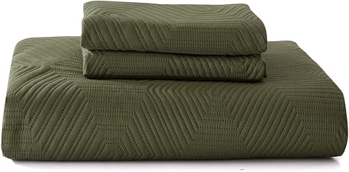 Miniatura 7 de SunStyle Home Juego de edredón de 3 piezas para todas las estaciones, 1 edredón y 2 fundas de almohada, microfibra suave, ligera y reversible (verde