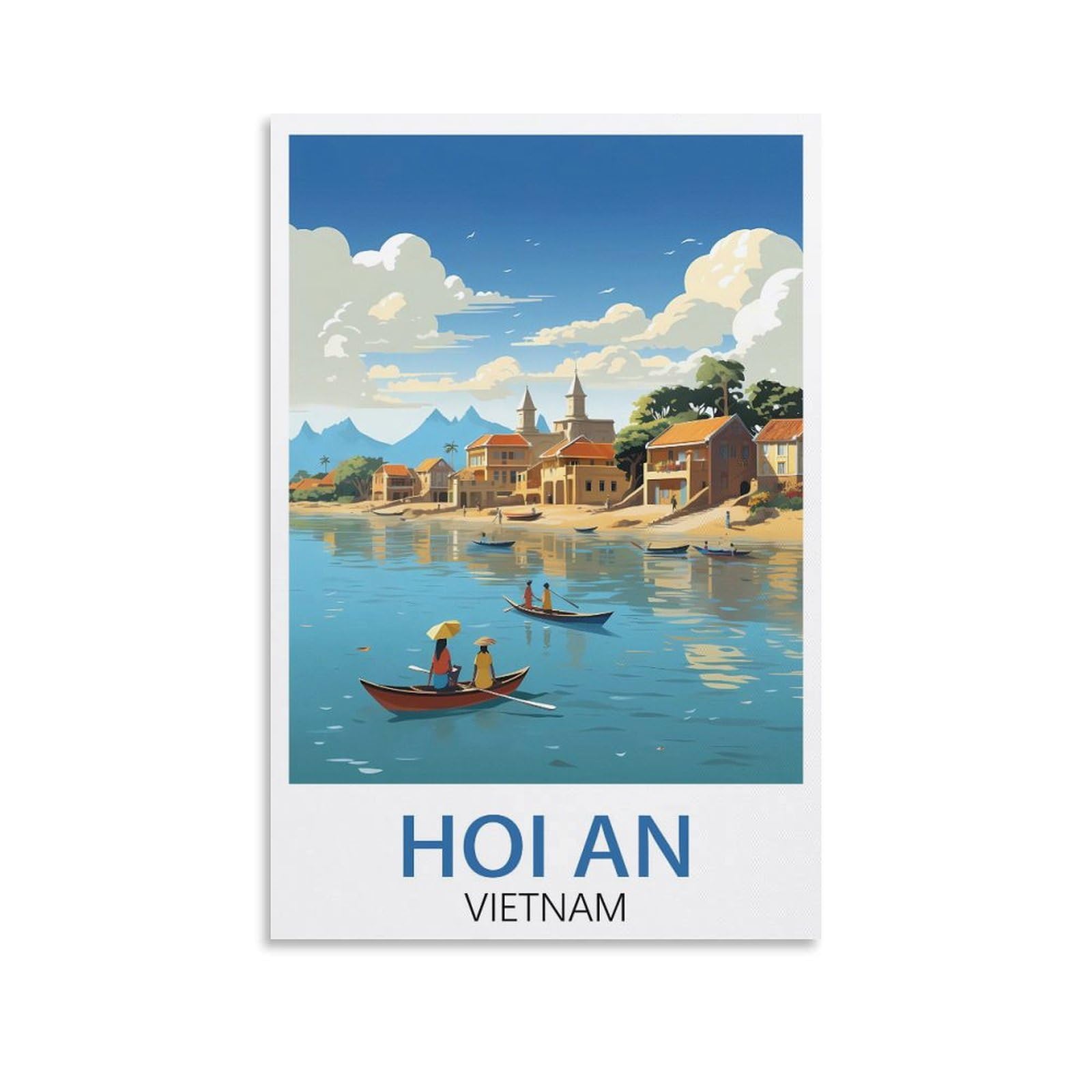 Vintage Metal Tin Wall Sign Hoi An Vietnam Art Plaque Poster Wall Decor for Home Tool Room Bar Club Restaurant Cafe 15x30cm