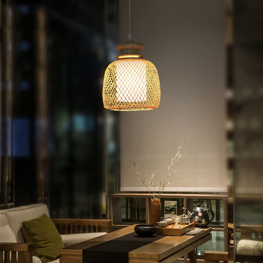Creative Bamboo Weaving Pendelleuchte, Persönlichkeit Und Kreativität Pendelleuchte, Japanische Handgefertigte Hängelampe, Einfacher Moderner Bambus-Kunstleuchter, Für Wohnzimmer, Esstisch