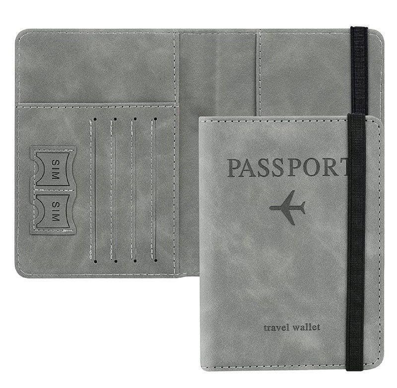 RFID Blocking PU Leather Travel Passport Holder Cover Travel Wallet Organiser Passport Case Travel Document Organiser for Men & Women (14.58 X 11CM)-image-10