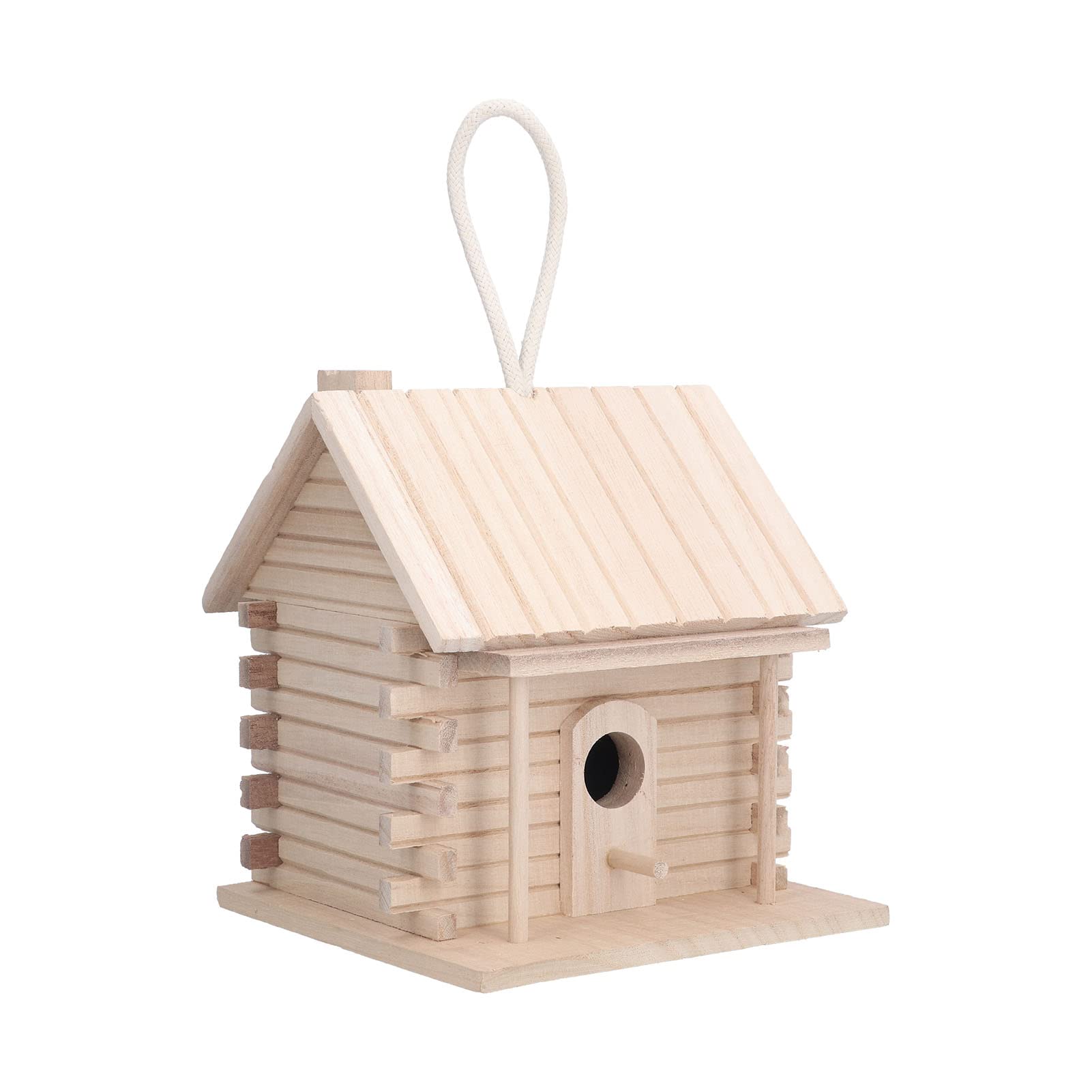 JTLB Vogelhaus Birdhouse 19 * 18 * 18 Wood Bird House Hanging Log Cabin Birdhouse for Bird Outdoor Decor and Interior House Decor