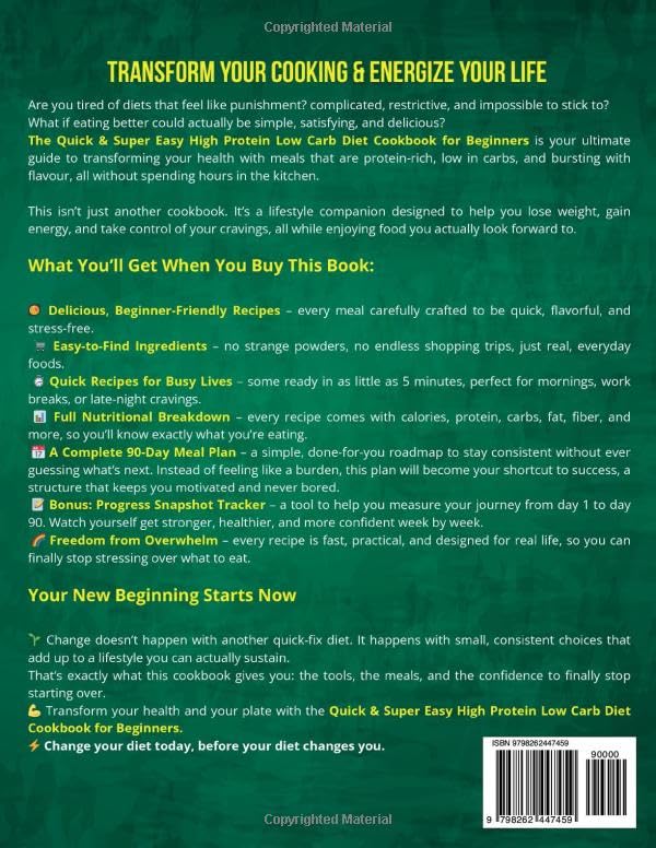 Quick and Super Easy High Protein Low Carb Diet Cookbook for Beginners: Healthy, Delicious Meals to Help You Burn Fat, Crush Cravings, and Stay ... a 90-Day Meal Plan to Keep You on Track - Image 2