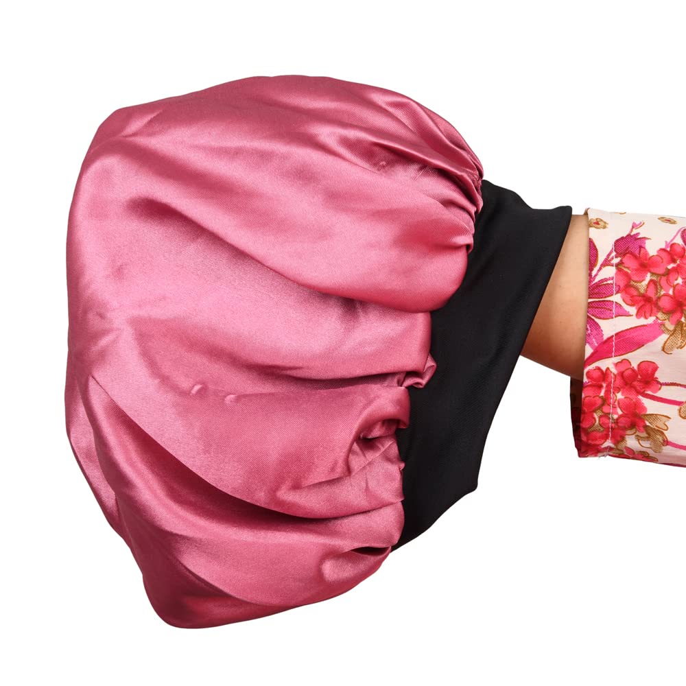 Satin Silk Premium Hair Bonnet Double Layered Sleeping Cap for Women and Girls - Pack of 1, Onion Pink-image-18